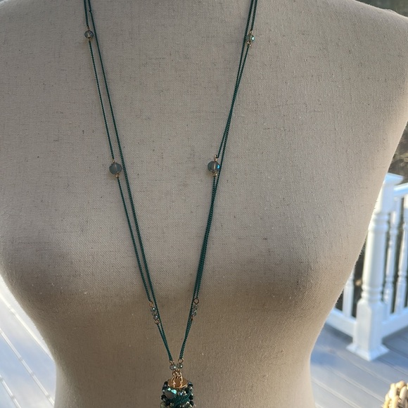 Mixit NWT Double Strand Green Beaded Necklace So PRETTY!! Gold Metal - Picture 2 of 8